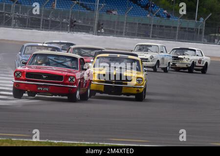 John Davison, Ford Mustang, Andy Priaulx, Alex Taylor, Ford Mustang, Adrian Flux Trophy für Transatlantische vor ’66 Touring-Autos, vorwiegend V8 Stockfoto