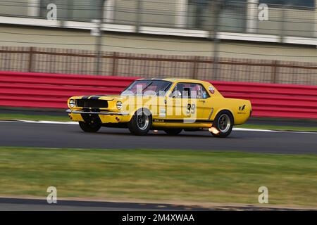 Flaming Exhuasts, Andy Priaulx, Alex Taylor, Ford Mustang, Adrian Flux Trophy für Transatlantic Pre ’66 Touring Cars, vorwiegend V8 Americana vs. Th Stockfoto