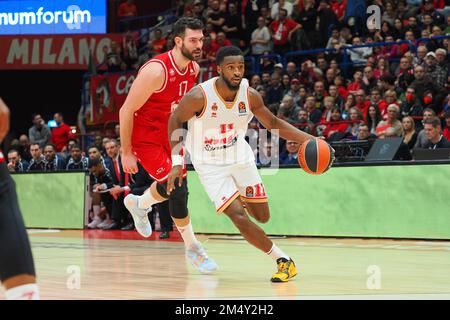 Mailand, Italien. 23. Dezember 2022. Alpha Diallo (A.S. Monaco) im Jahr EA7 Emporio Armani Milano vs Monaco, Basketball Euroleague Championship in Mailand, Italien, Dezember 23 2022 Kredit: Independent Photo Agency/Alamy Live News Stockfoto