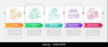 Vorteile der rechteckigen Infografik für die Marktsegmentierung Stock Vektor