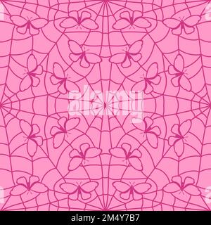 Sommer Schmetterling Nahtloses Tierlinienmuster zum Einpacken von Papier und Kinderbekleidung Druck und Stoffe und Bettwäsche sowie festliche Verpackung. Hoch Stockfoto