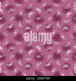 Sommer Schmetterling Nahtloses Tierlinienmuster zum Einpacken von Papier und Kinderbekleidung Druck und Stoffe und Bettwäsche sowie festliche Verpackung. Hoch Stockfoto