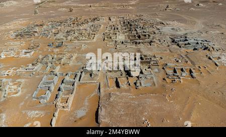 Luftfahrt der Hauptstadt von Qaryat al-Faw des ersten Kindah-Königreichs, Königreich Saudi-Arabien Stockfoto