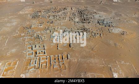 Luftfahrt der Hauptstadt von Qaryat al-Faw des ersten Kindah-Königreichs, Königreich Saudi-Arabien Stockfoto