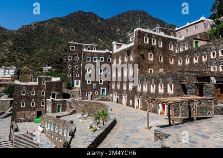 Rijal Almaa Bergdorf, Asir Berge, Königreich Saudi-Arabien Stockfoto