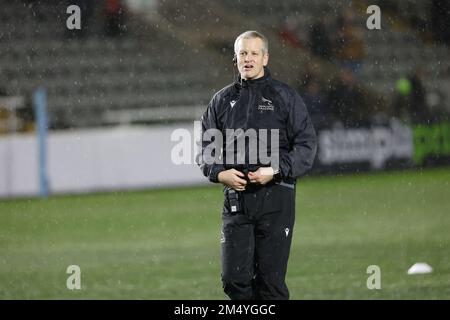 Newcastle, Großbritannien. 17. Dezember 2022. Falcons Head Coach, Dave Walder, wird vor dem Gallagher Premiership Match zwischen Newcastle Falcons und Sale Sharks im Kingston Park, Newcastle, am Freitag, den 23. Dezember 2022, fotografiert. (Kredit: Chris Lishman | MI New) Kredit: MI News & Sport /Alamy Live News Stockfoto