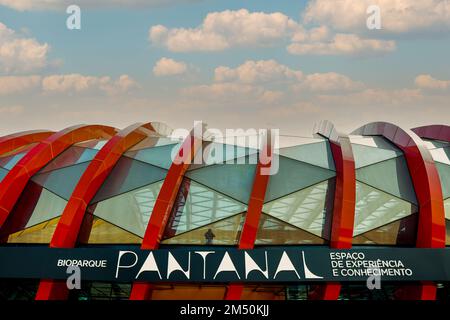 10. September 2022, Brasilien. Teilansicht des Bioparque Pantanal (Pantanal Aquarium) in Campo Grande, Mato Grosso do Sul. Es ist das größte Freshwa Stockfoto