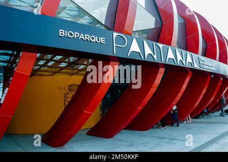 10. September 2022, Brasilien. Teilansicht des Bioparque Pantanal (Pantanal Aquarium) in Campo Grande, Mato Grosso do Sul. Es ist das größte Freshwa Stockfoto