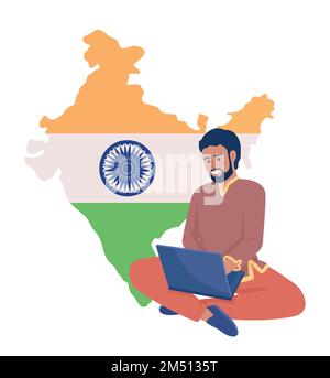Männlicher Angestellter aus Indien Stock Vektor