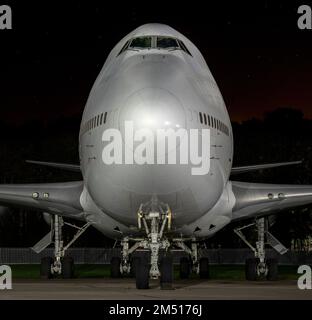 Außer Betrieb, 747 9H-AZB von Air Atlanta Europe im Lager am Flughafen Cotswold Stockfoto