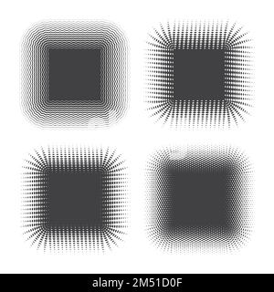 Vier nahtlose quadratische Halbtöne Stock Vektor