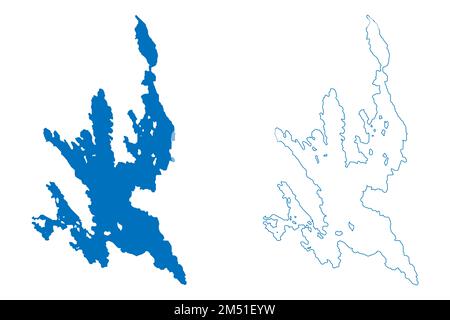 See Pyhajarvi (Republik Finnland) Karte Vektor Illustration, Scribble Sketch Pyhäjärvi Karte Stock Vektor