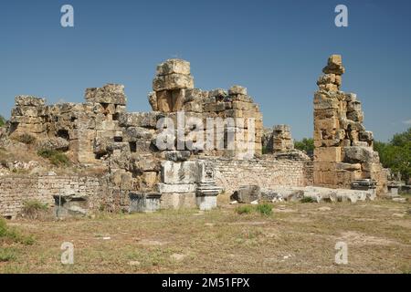 Hadrianbäder in Aphrodisias Antike Stadt in Geyre, Aydin, Turkiye Stockfoto