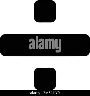 Einfaches mathematisches Symbol. Divisionszeichen. Isoliert Stock Vektor
