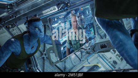 Quaritch (Stephen lang) im AVATAR der 20. Century Studios: DER WEG DES WASSERS. Foto: 20. Century Studios. Stockfoto