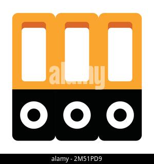 Flaches Symbol für Vektordarstellung im Dokumentordner. Kann auch für Bildung, Akademiker, Wirtschaft und Wissenschaft verwendet werden. Geeignet für Web-Apps Stock Vektor