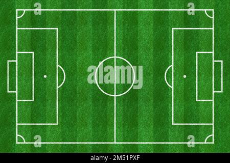 Fußballfeld. Fußballstadion. Hintergrund von grünem Gras mit Linie. Sportspiele. Draufsicht. Pechgrün. Struktur des Bodenmusters Stock Vektor