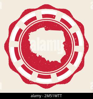 Polen Vintage-Schild. Rundes Grunge-Logo mit Karte und Flagge von Polen. Fesselnde Vektorillustration. Stock Vektor