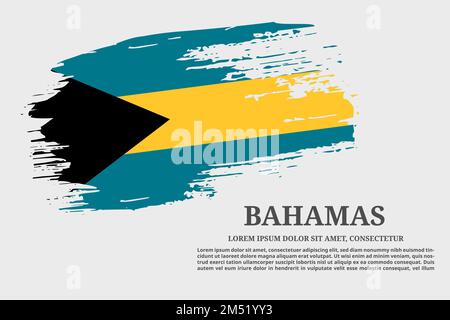 Bahamas-Fahnenpinsel und Textposter, Vektor Stock Vektor