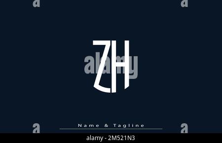 Alphabet Buchstaben Initialen Monogramm Logo ZH , HZ Stock Vektor