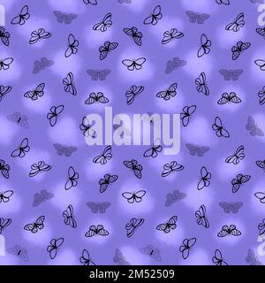 Sommer Schmetterling Nahtloses Tierlinienmuster zum Einpacken von Papier und Kinderbekleidung Druck und Stoffe und Bettwäsche sowie festliche Verpackung. Hoch Stockfoto
