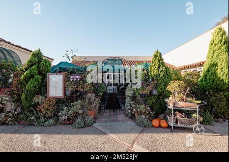 Bistro Rancho Santa Fe, ein französisches Restaurant in San Diego County. Stockfoto