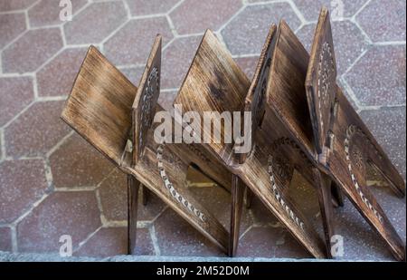 Set aus osmanischen, türkischen, hölzernen Rednern Stockfoto