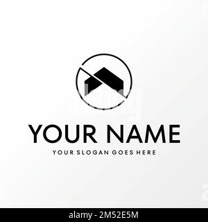 Einfache und einzigartige Pfeilform beim Schneiden und kreisförmiges Logo grafisches Symboldesign abstraktes Konzept Vektormaterial. Symbol für Plan oder up. Stock Vektor