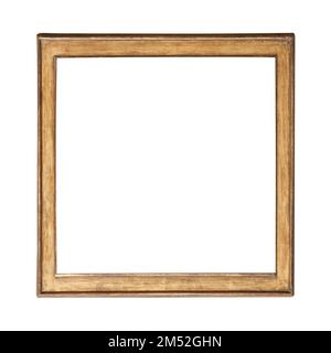 Bilderrahmen mit Holzrand, goldgetönt, minimalistisch-modern aussehendes Quadrat Stockfoto