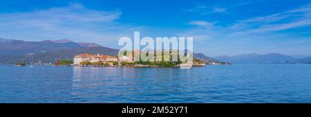 Isola Bella - Insel Bella am Lago Maggiore in Stresa in Italien, Landschaften über dem See. Stockfoto