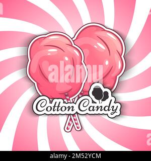 Logo „Baumwolle Candy Isolated“-Logo für Ihre Produkte, Vektorabbildung von Handmade. Symbol für eine Zuckerwolke, Dessertsymbole für Ihre Projekte. Stock Vektor