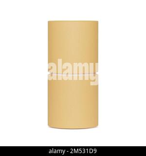 Beigefarbenes Pappmodell auf weißem Hintergrund Stock Vektor