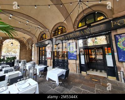 Restaurant 7 portes. Porxos d'eng Guifré, Pla de Palau. Barcelona, Katalonien, Spanien. Stockfoto