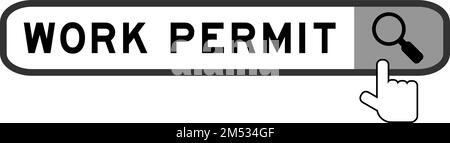 Suchbanner in Wortschreibgenehmigung mit Lupensymbol für Übergabe auf weißem Hintergrund Stock Vektor