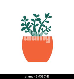Hauspflanze in Vase, flache Abbildung Stock Vektor