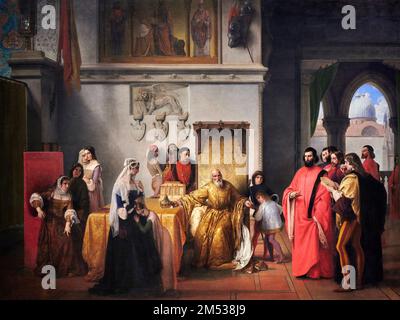 Il doge Francesco Foscari destituito - olio su tela - Francesco Hayez - 1844 - Mailand, Italien, Pinacoteca di Brera Stockfoto