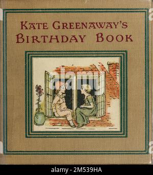 Buchüberschrift aus Kate Greenaway's Geburtstagsbuch von Greenaway, Kate, 1846-1901; mit Vers von Mrs. Sale Barker, veröffentlicht 1880 von F. Warne London, New York Stockfoto