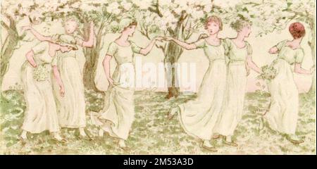 The May Dance by Kate Greenaway aus dem Buch ' Kate Greenaway ' von Marion Harry Spielmann, 1858-1948; und George Somes Layard, Veröffentlicht von G.P. Putnams Söhne in New York und A und C. Black in London 1905 Stockfoto