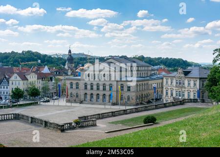 COBURG, Deutschland - Juni 20: Die neoklassische Theater (Landestheater) von Coburg, Deutschland am 20. Juni 2018. Stockfoto