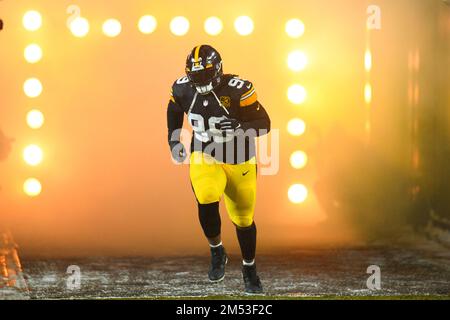 Pittsburgh, Pennsylvania, USA. 24. Dezember 2022. 24. Dezember 2022 Pittsburgh Steelers Defensive Tackle Larry Ogunjobi (99) Eingang bei Pittsburgh Steelers vs Las Vegas Raiders in Pittsburgh, Pennsylvania. Jake Mysliwczyk/BMR (Kreditbild: © Jake Mysliwczyk/BMR über ZUMA Press Wire) Stockfoto