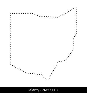 Ohio State of United States of America, USA. Vereinfachte dicke schwarze Umrisskarte. Einfache flache Vektordarstellung Stock Vektor
