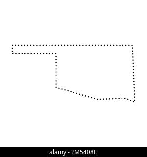Oklahoma Staat der Vereinigten Staaten von Amerika, USA. Vereinfachte dicke schwarze Umrisskarte. Einfache flache Vektordarstellung Stock Vektor
