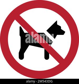 ISO 7010 p021 – Keine Hunde. Hunde sind nicht erlaubt. Hundeverbotsschild, Vektordarstellung. Stock Vektor