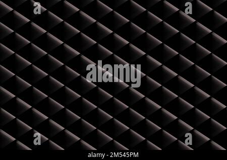 Geometrisches Motiv in schwarzer Farbe mit Rhombus-Netz. Kann als abstrakter dunkler Hintergrund oder als Textur verwendet werden. Stockfoto
