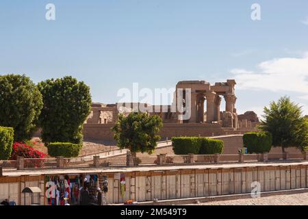 Tempel von Sobek und Haroeris, Doppeltempel von Kom Ombo, Oberägypten, Ägypten Stockfoto