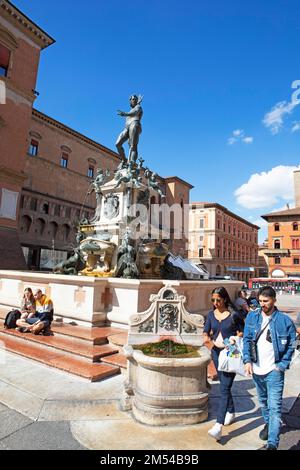 Neptunbrunnen, Fontana di Nettuno, Piazza Nettuno, Bologna, Emilia Romagna, Italien Stockfoto