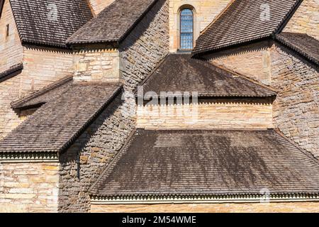 Wand an der Abteikirche Varnhems Stockfoto