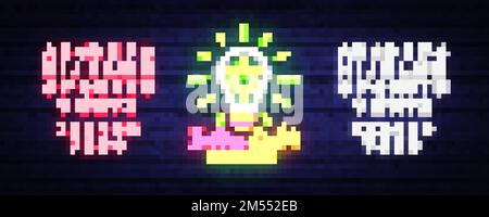 Marihuana Medical Logo Neon Vector. Designkonzept Cannabis, Indica Light, Lagerung und Anbau von medizinischen Geräten für Cannabino, Lichtbanner. Vektorillus Stock Vektor