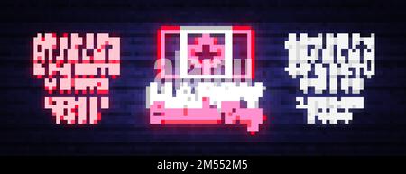 „Happy Canada Day“-Grußkarte Design-Vorlage mit modernem Trendstil. Kanadischer Tag Neonschild, Lichtbanner. 1. Juli Kanadischer Tag. Vektordarstellung. Edi Stock Vektor