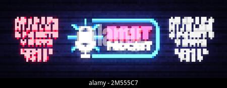 Podcast Neon-Zeichen-Vektor. Best Podcast Design-Vorlage Neon-Schild, helles Banner, Neon-Schild, nächtliche helle Werbung, helle Beschriftung. Vektor Stock Vektor